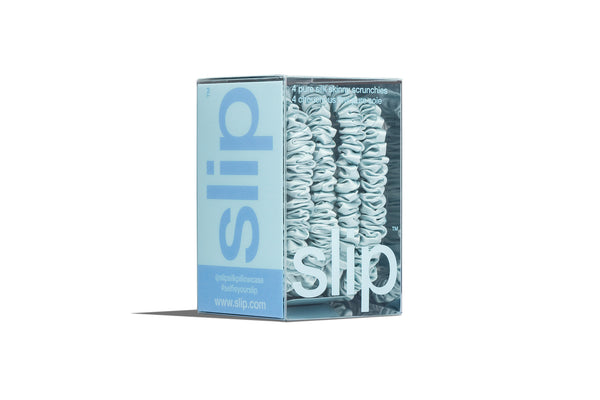 Back to School Sky Blue Skinny Scrunchies