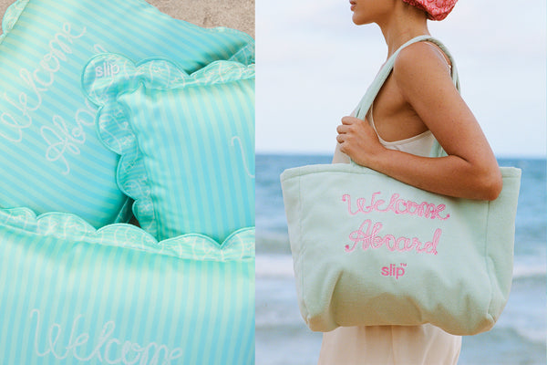 Les Vacances Travel Pillow with Complimentary Beach Bag