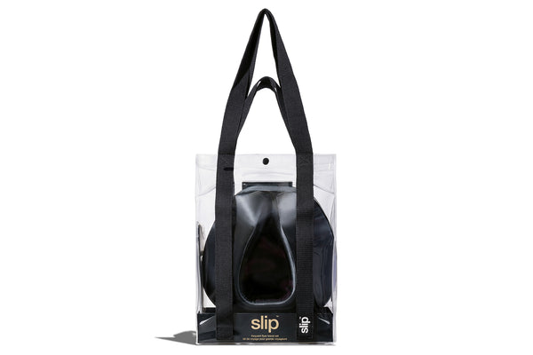 Black Slip Frequent Flyer Travel Set in a clear carry bag.