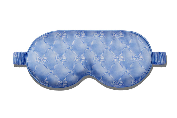 Blue contour sleep mask on a white background