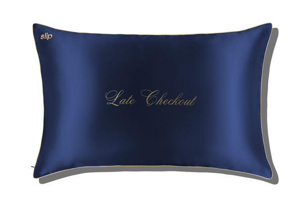 Late Checkout Navy Queen Zippered Pillowcase