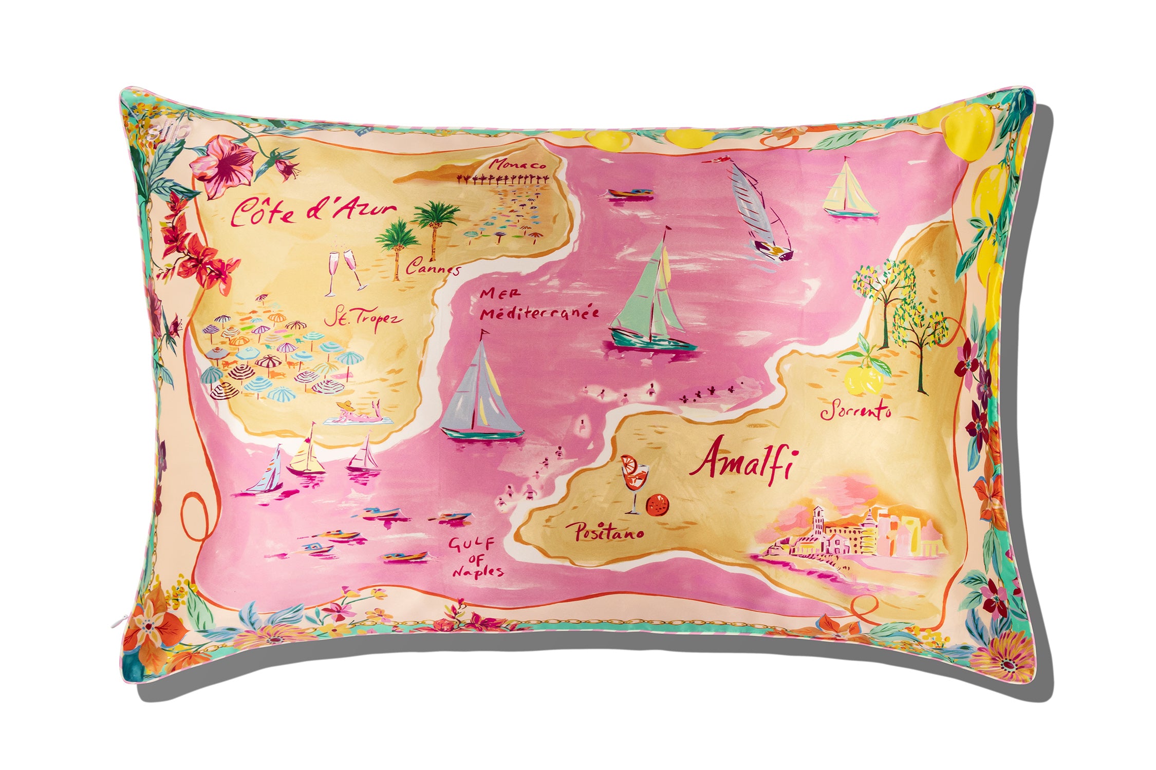 SLIP PURE SILK PILLOWCASE - BEACH CLUB - QUEEN - ZIPPERED – Slip