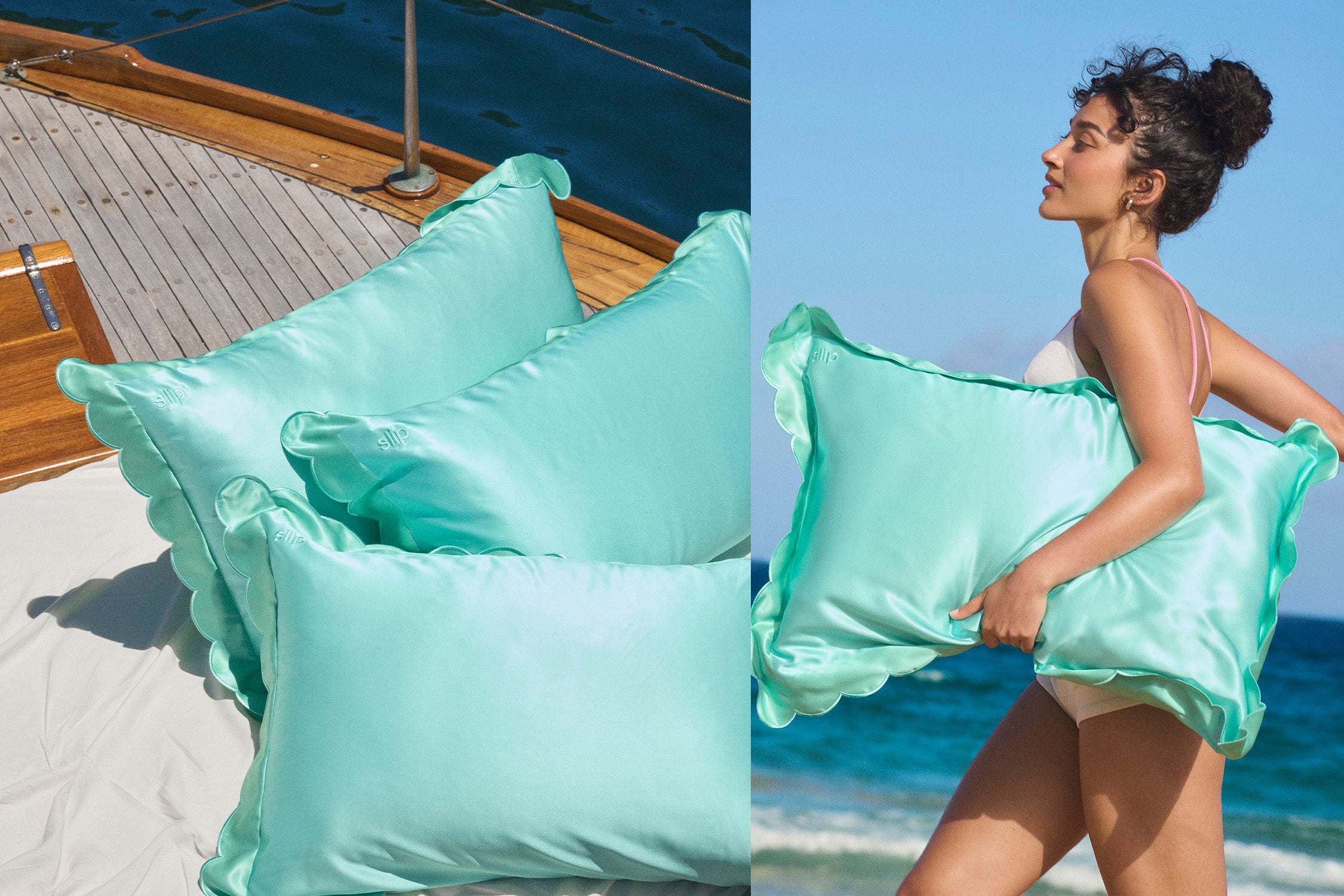 SLIP PURE SILK PILLOWCASE - TURQUOISE - QUEEN - ZIPPERED – Slip