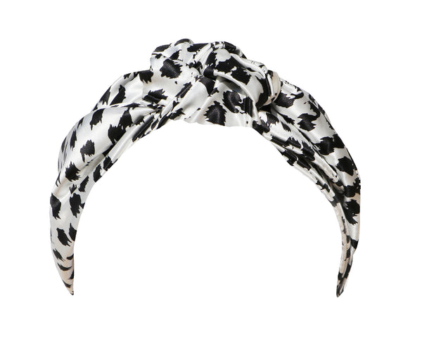 Black + White Leopard Knot Headband - Imperfect Packaging