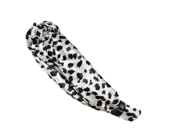 Black + White Leopard Knot Headband - Imperfect Packaging